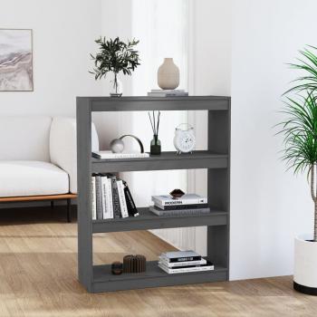 ARDEBO.de - Bücherregal/Raumteiler Grau 80x30x103,5 cm Massivholz Kiefer