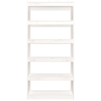 Bücherregal/Raumteiler Weiß 80x30x167,4 cm Massivholz Kiefer