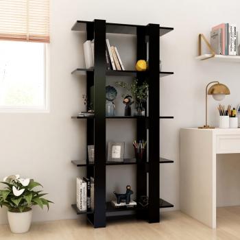 Bücherregal/Raumteiler Schwarz 80x30x160 cm Holzwerkstoff