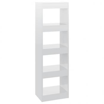 ARDEBO.de - Bücherregal/Raumteiler Hochglanz-Weiß 40x30x135 cm