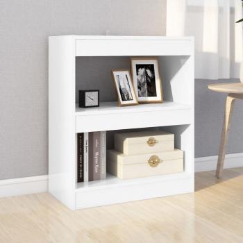 ARDEBO.de - Bücherregal/Raumteiler Hochglanz-Weiß 60x30x72 cm