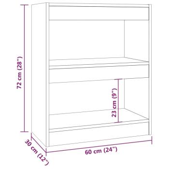 Bücherregal/Raumteiler Hochglanz-Weiß 60x30x72 cm