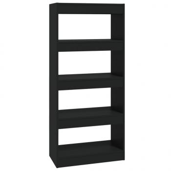 ARDEBO.de - Bücherregal/Raumteiler Schwarz 60x30x135 cm Holzwerkstoff