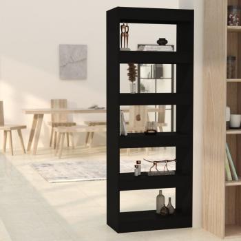 ARDEBO.de - Bücherregal/Raumteiler Schwarz 60x30x166 cm Holzwerkstoff