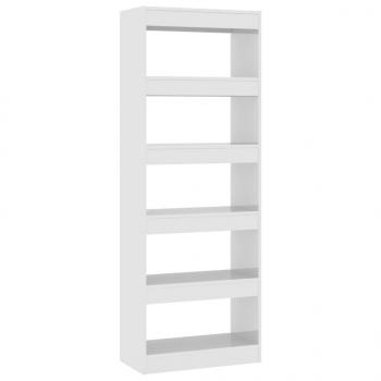 Bücherregal/Raumteiler Hochglanz-Weiß 60x30x166cm Holzwerkstoff