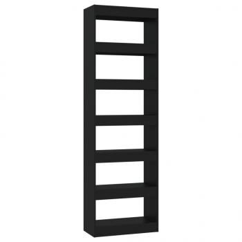 Bücherregal/Raumteiler Schwarz 60x30x198 cm