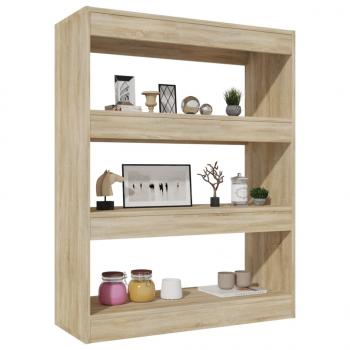ARDEBO.de - Bücherregal/Raumteiler Sonoma-Eiche 80x30x103 cm Holzwerkstoff