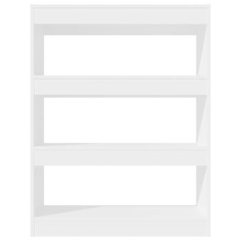 ARDEBO.de - Bücherregal/Raumteiler Hochglanz-Weiß 80x30x103cm Holzwerkstoff