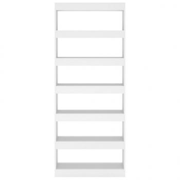 Bücherregal/Raumteiler Weiß 80x30x198 cm Holzwerkstoff