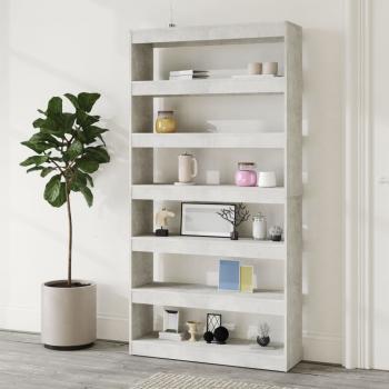 ARDEBO.de - Bücherregal/Raumteiler Betongrau 100x30x198 cm Holzwerkstoff