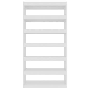 Bücherregal/Raumteiler Hochglanz-Weiß 100×30×198 cm