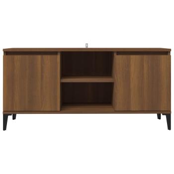 TV-Schrank mit Metallbeinen Braun Eichen-Optik 103,5x35x50 cm
