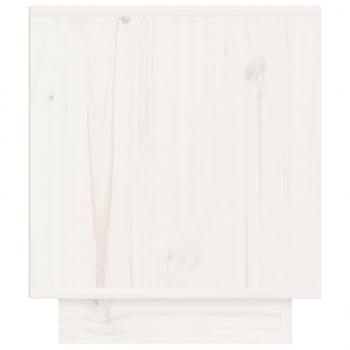 Nachttische 2 Stk. Weiß 40x34x40 cm Massivholz Kiefer