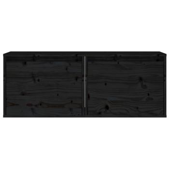 ARDEBO.de - Wandschränke 2 Stk. Schwarz 45x30x35 cm Massivholz Kiefer