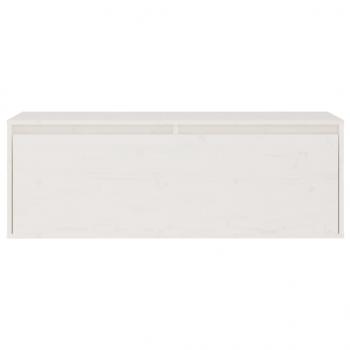 Wandschrank Weiß 100x30x35 cm Massivholz Kiefer