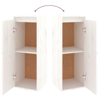 Wandschrank Weiß 30x30x80 cm Massivholz Kiefer