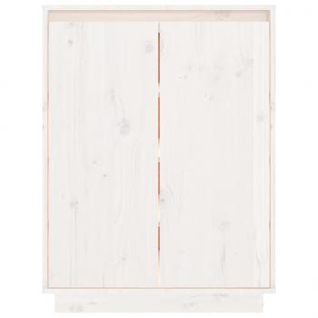 Schuhschrank Weiß 60x35x80 cm Massivholz Kiefer