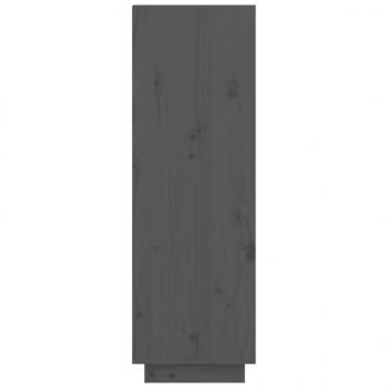 Schuhregal Grau 60x34x105 cm Massivholz Kiefer