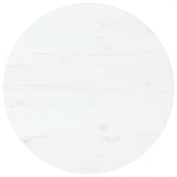 ARDEBO.de - Tischplatte Weiß Ø80x2,5 cm Massivholz Kiefer