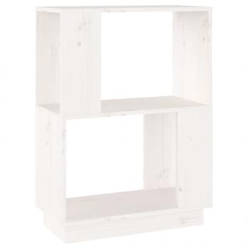 Bücherregal/Raumteiler Weiß 51x25x70 cm Massivholz Kiefer