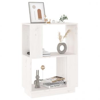 Bücherregal/Raumteiler Weiß 51x25x70 cm Massivholz Kiefer