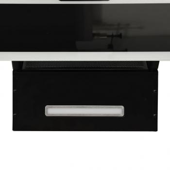Dunstabzugshaube 60 cm Stahl und Hartglas Schwarz