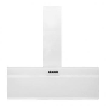Dunstabzugshaube 90 cm Stahl und Hartglas Weiß
