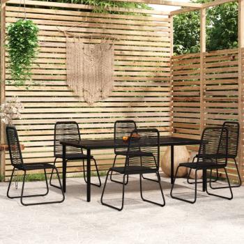 ARDEBO.de - 7-tlg. Garten-Essgruppe Schwarz
