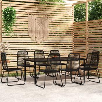ARDEBO.de - 9-tlg. Garten-Essgruppe Schwarz