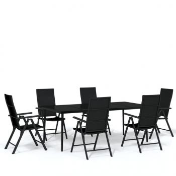 7-tlg. Garten-Essgruppe Schwarz