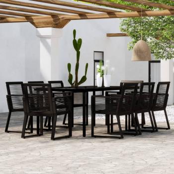 ARDEBO.de - 9-tlg. Garten-Essgruppe Schwarz