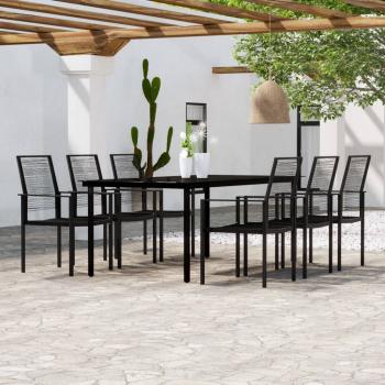 ARDEBO.de - 7-tlg. Garten-Essgruppe Schwarz
