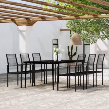 ARDEBO.de - 7-tlg. Garten-Essgruppe Schwarz