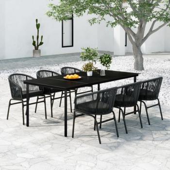 ARDEBO.de - 7-tlg. Garten-Essgruppe Grau