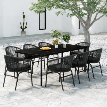 ARDEBO.de - 9-tlg. Garten-Essgruppe Grau