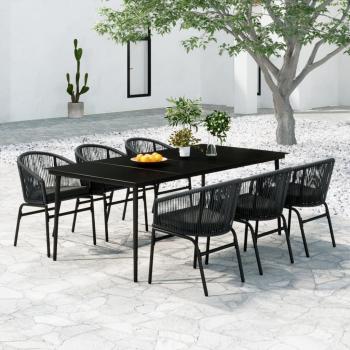ARDEBO.de - 7-tlg. Garten-Essgruppe Grau