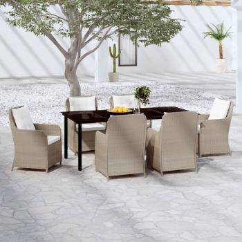 ARDEBO.de - 7-tlg. Garten-Essgruppe Braun