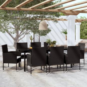 ARDEBO.de - 9-tlg. Garten-Essgruppe Schwarz