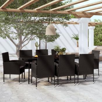 ARDEBO.de - 9-tlg. Garten-Essgruppe Schwarz