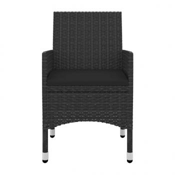 9-tlg. Garten-Essgruppe mit Kissen Poly Rattan und Glas