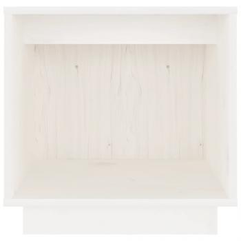 Nachttisch Weiß 40x30x40 cm Massivholz Kiefer