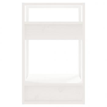 Bücherregal/Raumteiler Weiß 41x35x57 cm Massivholz Kiefer