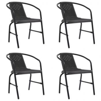ARDEBO.de - Gartenstühle 4 Stk. Rattan-Optik Kunststoff und Stahl 110 kg