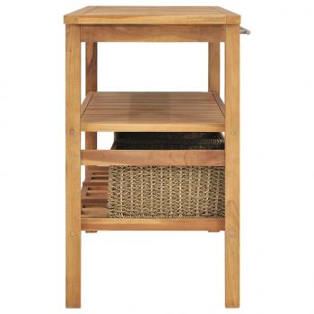 ARDEBO.de - Waschtisch mit 3 Körben Massivholz Teak 132x45x75cm