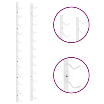 Wand-Weinregal für 12 Flaschen 2 Stk. Weiß Eisen