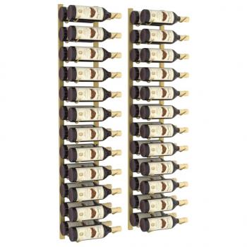 Wand-Weinregal für 24 Flaschen 2 Stk. Golden Eisen