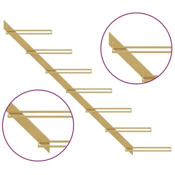 Wand-Weinregal für 7 Flaschen Golden Metall