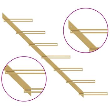 Wand-Weinregale für 7 Flaschen 2 Stk. Golden Metall