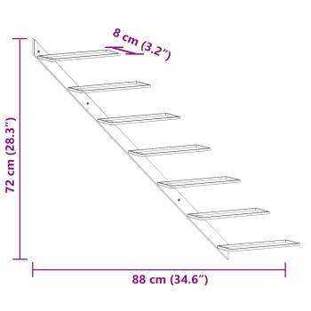 Wand-Weinregale für 7 Flaschen 2 Stk. Golden Metall