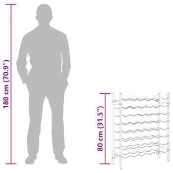 Weinregal für 48 Flaschen Golden Metall